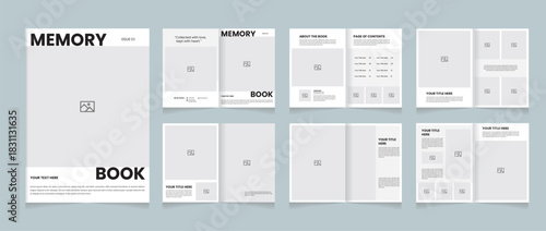 Minimal Memory Book Template | Modern Photo Book & Album Layout | Clean Printable Magazine Style Book