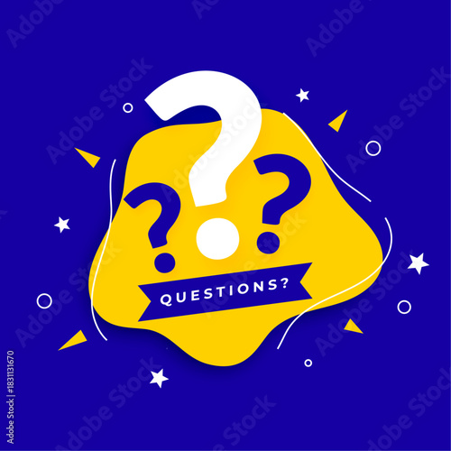 Question mark banner fluid style concept background