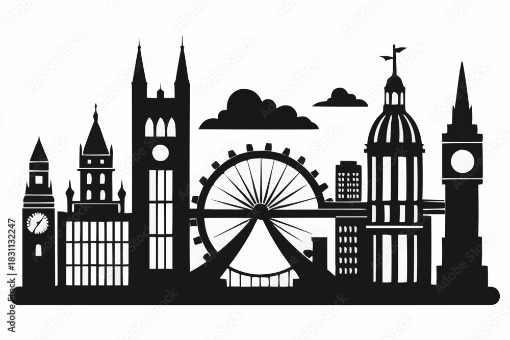 Fototapeta premium london skyline silhouette