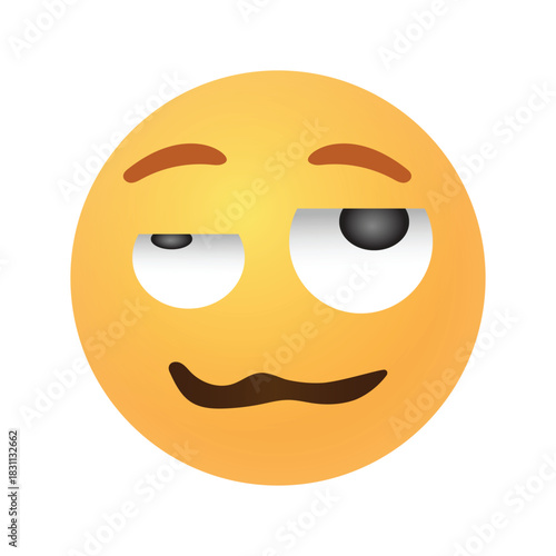 Playful Winking Emoji .Winking wavy mouth face emoticon.