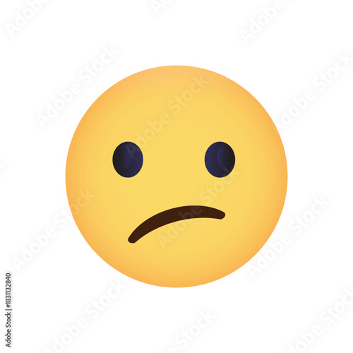 Sad Face emoji face. Disappointment emoticon