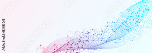 Molecular structure and genetic engineering, atom, neural network, neurons, DNA molecule. Scientific research concept for healthcare, medical, technology, chemistry, science template presentation