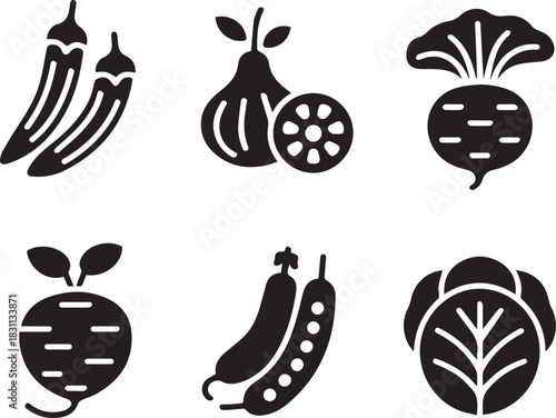 Vegetables vector illustration, fresh and healthy vegetable collection, isolated food design