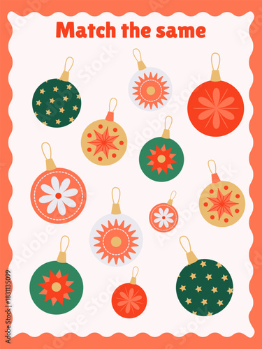 Printable page with New Year's tasks for children. Find similar items. New Year's balls