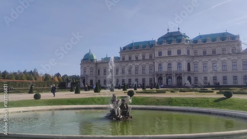 A fountain in front of a palace Belvedere