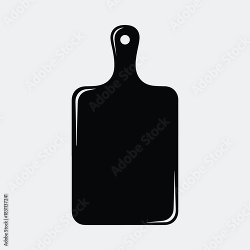 Silhouette black cutting board kitchen utensil for food preparation vector illustration
