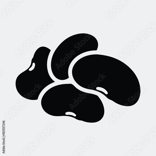 Silhouette Black bean pile simple minimalist flat design vector illustration
