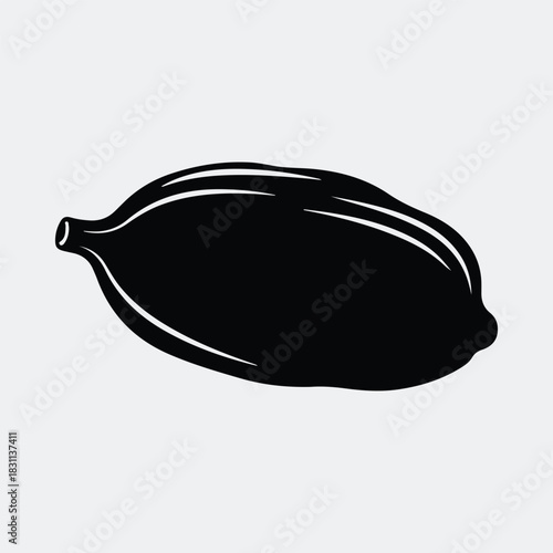 Silhouette cardamom spice aromatic condiment ingredient monochrome black vector illustration