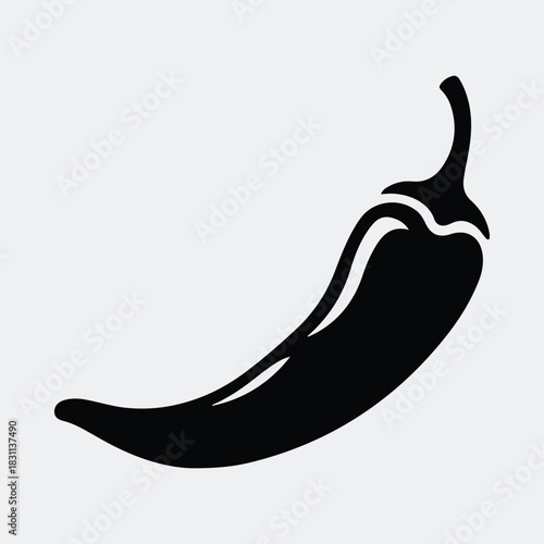 Silhouette chili pepper simple minimalist black isolated vector illustration