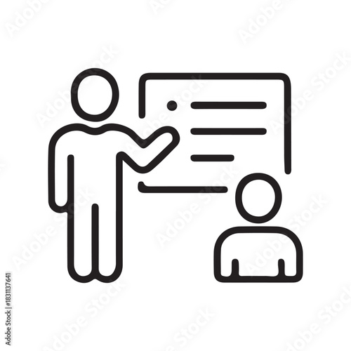 Training session line icon vector, perfect for education, professional development, or coaching design.