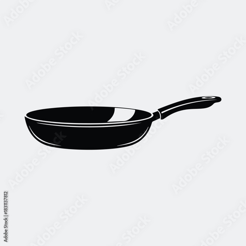 Silhouette frying pan kitchen utensil illustration for cooking vector illustration