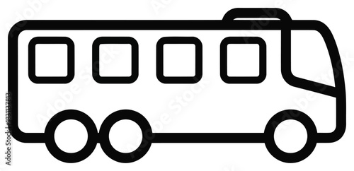 Public transport vehicle city bus outline