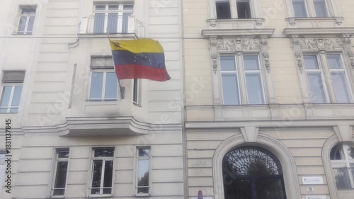 Venezuelan flag waving