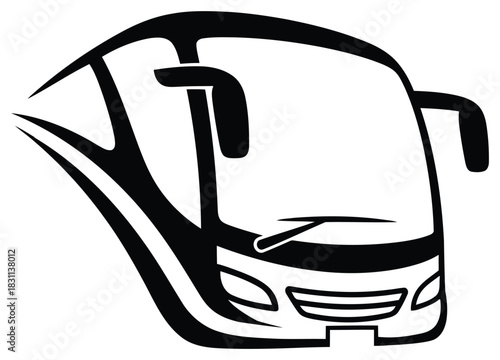 Stylized illustration of a modern coach bus