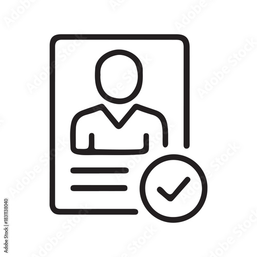 Parson verify Id card and user profile with a icon animation . Verify the ID card and user profile icon animation with black background. Identification card national identity card icon