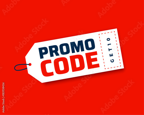 Promo code discount tag for a web or retail store