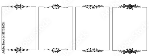 Elegant Frame Collection: A set of four ornate frames, showcasing intricate floral designs perfect for adding a touch of sophistication to your creative projects.