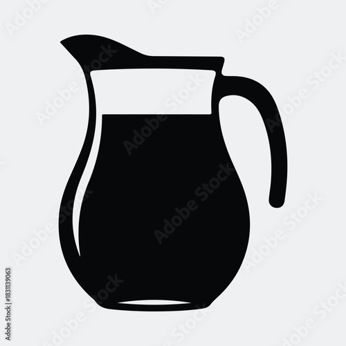 Silhouette pitcher of water minimal style vector illustration