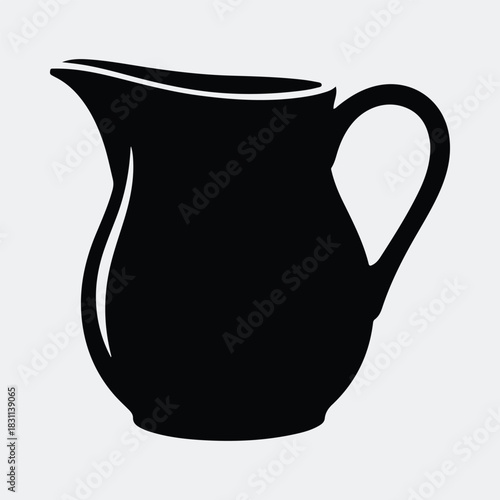 Silhouette pitcher illustration of ceramic kitchenware household object vector illustration