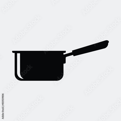 Silhouette saucepan kitchenware cooking equipment utensil isolated vector illustration