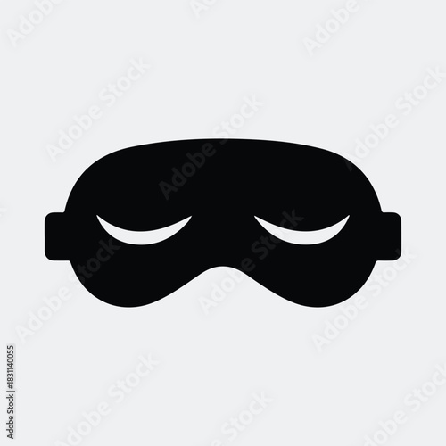 Silhouette sleeping mask black icon dream bedtime vector illustration