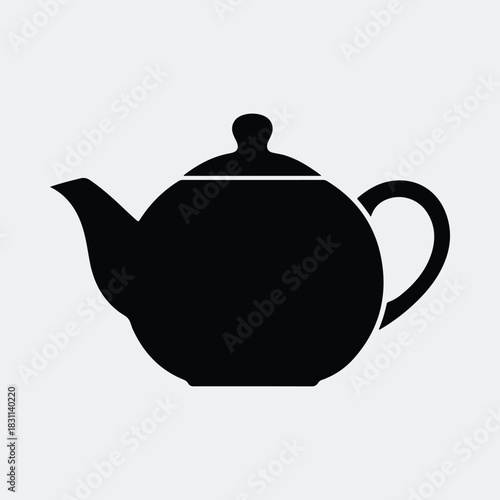 Silhouette teapot simple elegant cookware cooking tea kettle vector illustration
