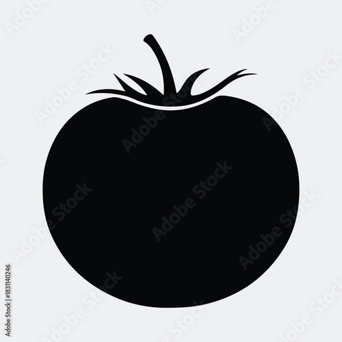 Silhouette tomato vector fresh garden vegetable minimalist simple vector illustration