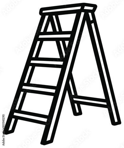 Step ladder icon for construction work