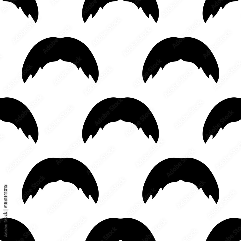 Fototapeta premium mustache seamless pattern isolated on transparent background.