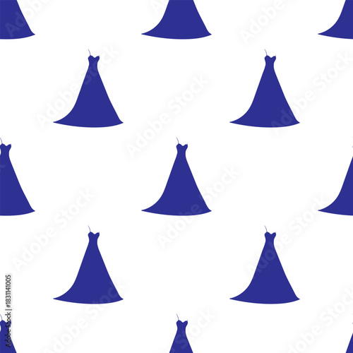 dress seamless pattern isolated on transparent background.