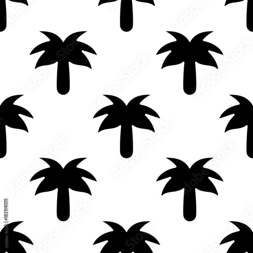 palm tree seamless pattern isolated on transparent background.