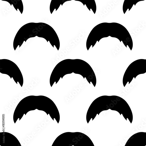 mustache seamless pattern isolated on transparent background.