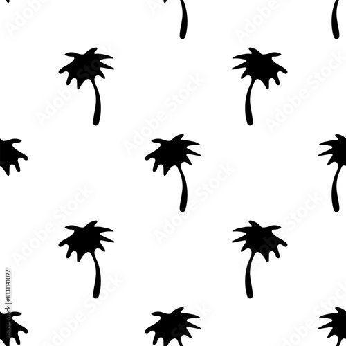 palm tree seamless pattern isolated on transparent background.