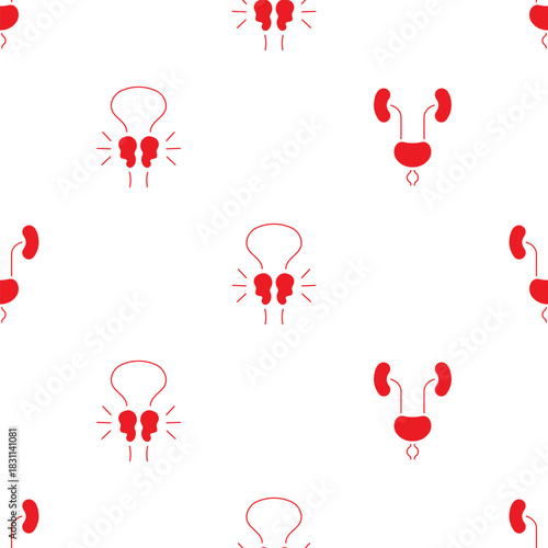 prostatitis seamless pattern isolated on transparent background.