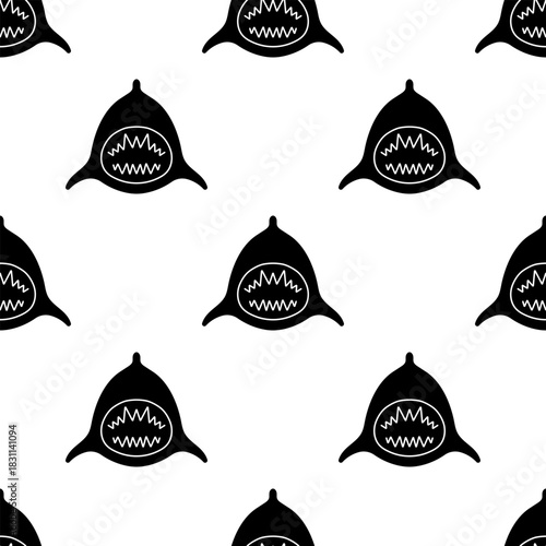 shark seamless pattern isolated on transparent background.