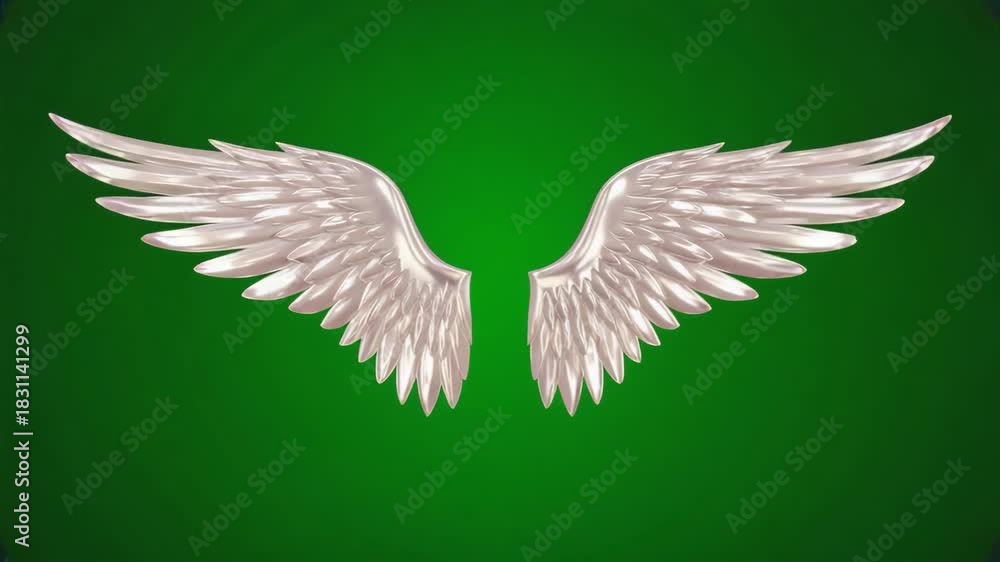 Wing Flapping Animation Angel Wings Animation on Green Screen Background Isolated Flapping ...