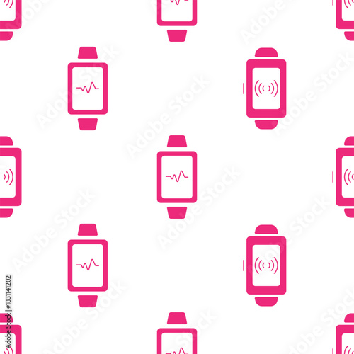 smart watch seamless pattern isolated on transparent background.