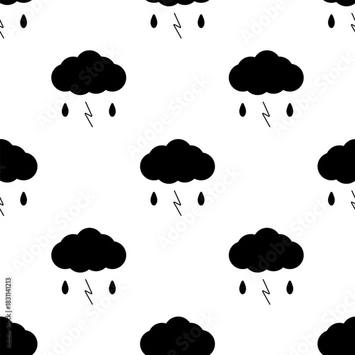 storm seamless pattern isolated on transparent background.