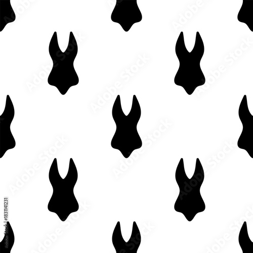 swimsuit seamless pattern isolated on transparent background.