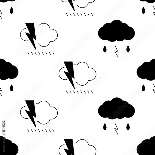storm seamless pattern isolated on transparent background.