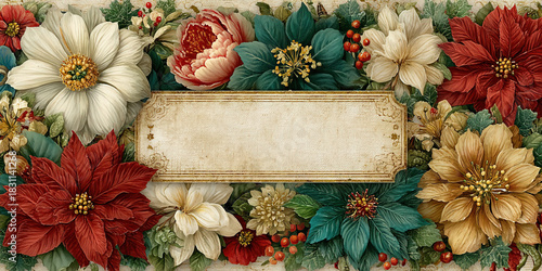 Christmas background with textured area and blank space for text