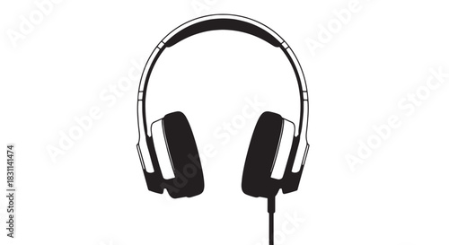 Over-ear headphones with a built-in microphone, wired design for listening and recording.