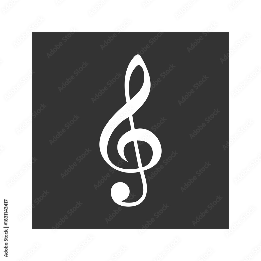 Fototapeta premium Treble clef icon isolated on transparent background