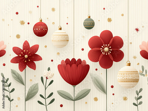 festive Christmas floral pattern