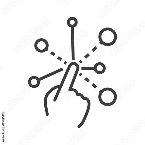 Click Illustration. Interaction icon. Interactive screen. 