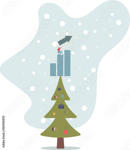 financial growth concept.Characters celebrating financial success and money growth .life and employment of people.