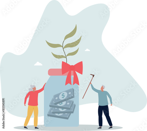 Family income . Financial management concept.flat vector illustration.life and employment of people.