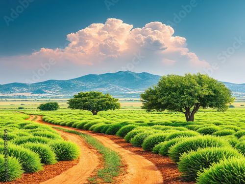 Pistachio farm orchard