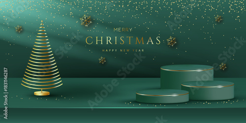 A luxurious emerald Christmas backdrop