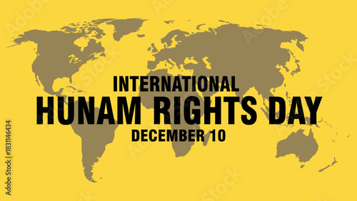 International Human Rights Day Vector Design with World Map
